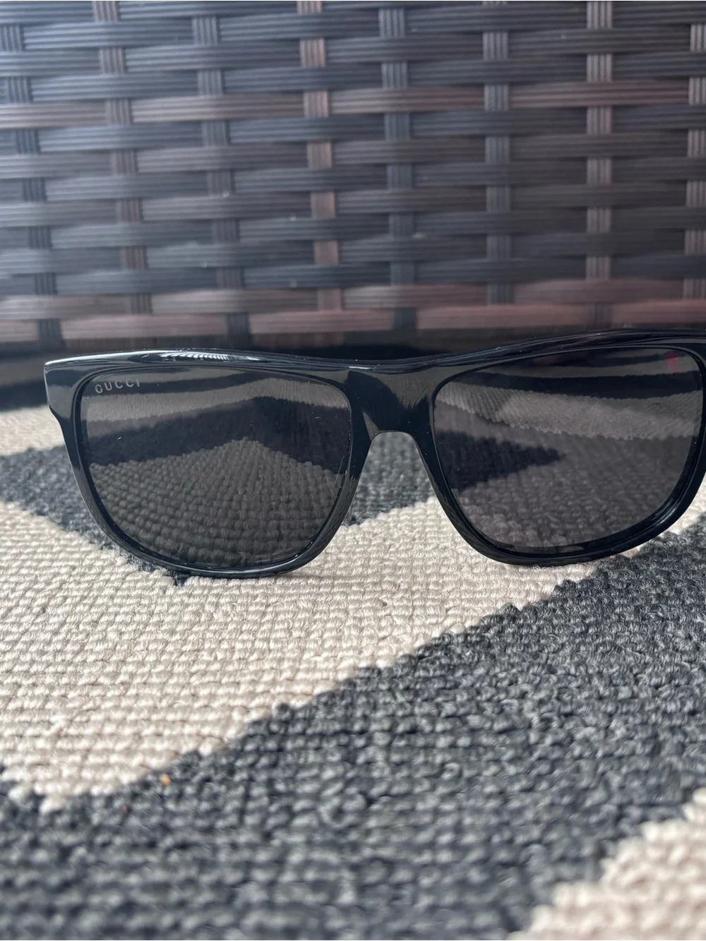 Gucci Black Rectangular Men’s Sunglasses